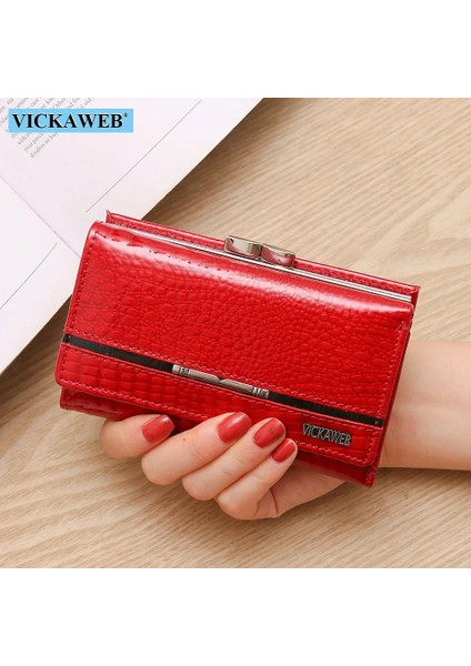 AE308-KIRMIZI Stil Ücretsiz Hediye Küçük Sevimli Cüzdan Kadınlar Için Moda Mini Çanta Kadın Rugan Bayan Tasarımcı Kısa Kırmızı Kadın Kart Sahibinin (Yurt Dışından)