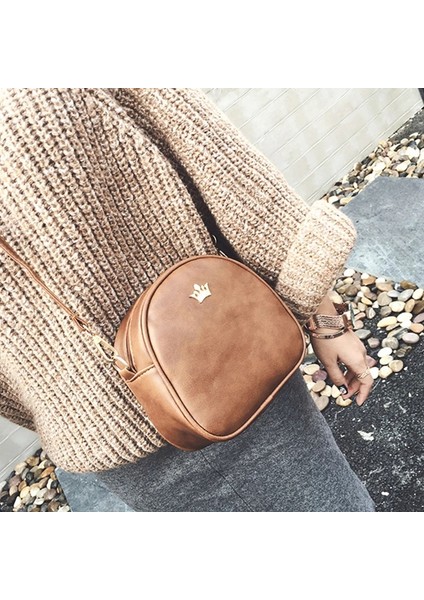 Pembe Tarzı Kadın Çantası Yeni Omuz Çantası Moda Çanta Telefon Çanta Imperial Crown Pu Deri Kadın Küçük Kabuk Crossbody Çanta (Yurt Dışından) fırsatları