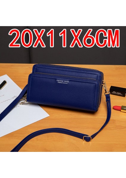 7488 Koyu Mavi Stil Renkli Cep Telefonu Çantası Moda Günlük Kullanım Kart Sahibinin Kadınlar Için Küçük Yaz Omuz Çantası (Yurt Dışından)