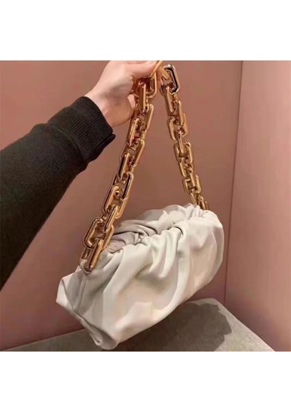 Küçük Yeşil Stil 28X17X9CM 2022 Retro Kadın Köfte Messenger Çanta Tasarımcı Zinciri Yeni Moda Bulut Kadın Crossbody Omuz Çantası Gelgit Çanta Debriyaj Çanta (Yurt Dışından) fiyatları