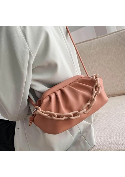 Küçük Yeşil Stil 28X17X9CM 2022 Retro Kadın Köfte Messenger Çanta Tasarımcı Zinciri Yeni Moda Bulut Kadın Crossbody Omuz Çantası Gelgit Çanta Debriyaj Çanta (Yurt Dışından) modelleri