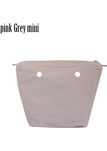 Pink Grey Mini Style Tanqu Mini Obag Için Yeni Iç Astar Fermuarlı Cebi O Çanta Için Iç Su Geçirmez Kaplamalı Tuval Ekleme (Yurt Dışından)