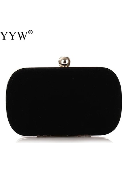 Siyah Bir Stil Kırmızı Kadın Debriyaj Akşam Çanta Çanta ile Ayrılabilir Zincir Çanta Düğün Kokteyl Parti Kadife Manşonlar Balo Düğün Omuz (Yurt Dışından)