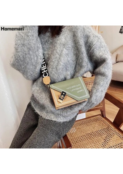 B-5 Stili Mektup Geniş Askılı Crossbody Çanta Moda Rahat Kare Çantalar Crossbody Tasarım Messenger Çanta Kadın Omuz Çantası Telefon Çanta 2021 (Yurt Dışından) modelleri