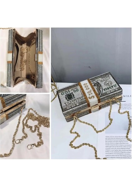 B Çantası Kırmızı Stil Yeni Kristal Para Usd Çantaları Dolar Tasarımı Lüks Elmas Akşam Çantaları Parti Çanta El Çantaları Düğün Yemeği Çantaları ve El Çantaları (Yurt Dışından) modelleri