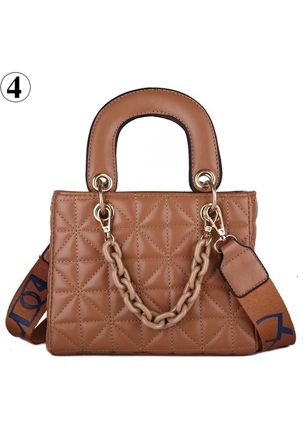 4 Haki Stili L Beden Wome Için Lüks Tasarım Bez Çantalar Yeni Moda Çantalar Bayan Omuz Çantaları Trend Lingge Zinciri Crossbody Çanta ve Çanta (Yurt Dışından)