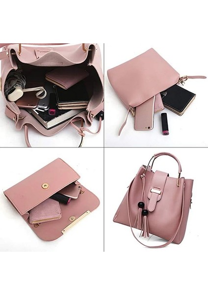 Kırmızı-2 Tarzı 4 Adet Kadın Çanta Seti Moda Kadın Çanta ve Çanta Dört Parçalı Omuz Çantası Tote Messenger Çanta Çanta (Yurt Dışından) indirimleri