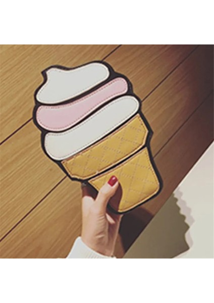 K Tarzı Yaratıcı Stil Kadın Hamburger Dondurma Omuz Çantaları Cupcake Pu Zincirler Çantalar Sevimli Hamburger Patlamış Mısır Kızartması 3D Postacı Çantaları (Yurt Dışından) fırsatları