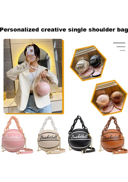 Kensen Shop Koyu Gri Tarzı Women's Bag Basketball Football Shoulder Bags For Women Chain Casual Zipper Totes Purse Pu Leather Messenger Crossbody Handbags (Yurt Dışından)