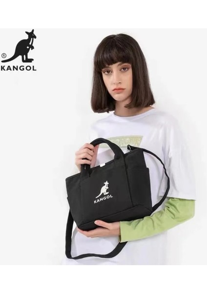 Siyah Stil Orijinal Kangol Kadın Kanvas Tote Çanta Kadın Büyük Kapasiteli Basit Çanta Rahat Su Geçirmez Kumaş Alışveriş Bej Okul Çantası (Yurt Dışından) modelleri