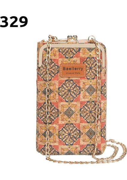 No.19 Tarzı Yeni Kadın Cüzdan Çile Cep Telefonu Çantası Crossbody Omuzdan Askili Çanta Fermuarlı Debriyaj Bayan Bozuk Para Cüzdanı Çoklu Kart Tutucu Kadın Çanta (Yurt Dışından)