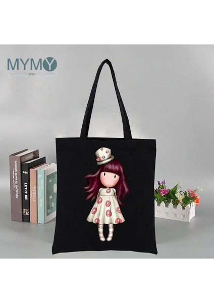 No.8 Tarzı 23X27CM Santoro Gorjuss Omuz Çantası Karikatür Kız Baskılı Kanvas Tote Çanta Kadın Rahat Seyahat Plaj Çanta Katlanabilir Eko Alışveriş Çantaları (Yurt Dışından) modelleri