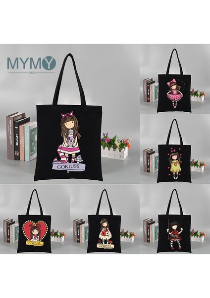 No.8 Tarzı 23X27CM Santoro Gorjuss Omuz Çantası Karikatür Kız Baskılı Kanvas Tote Çanta Kadın Rahat Seyahat Plaj Çanta Katlanabilir Eko Alışveriş Çantaları (Yurt Dışından) indirimleri