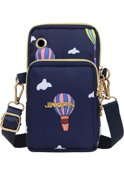Dark Blue1 Style 18CM 10CM 8cm 2021 Moda Kore Spor Kol Çantası Eğlence Tek Eğimli Çapraz Çanta Cep Kadın Kanvas Çanta Yeni Cep Telefonu Tek Omuz Çantası (Yurt Dışından)