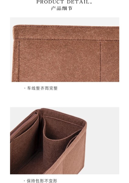 Lavanta Tarzı Keçe Kadın Kozmetik Çantası Organizatör Ekleme Fermuarlı Çanta Tote Şekillendirici Depolama Tote Speedy Için Fit (Yurt Dışından) indirimleri