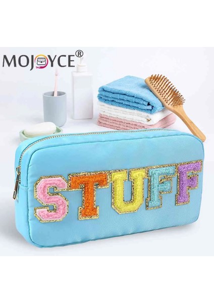 Haki Tarzı Naylon Kozmetik Çantaları Taşınabilir Şeyler Mektup Makyaj Çantası Su Geçirmez Çok Fonksiyonlu Büyük Kapasiteli Fermuar Moda Studen Kalem Kutusu (Yurt Dışından) indirimleri