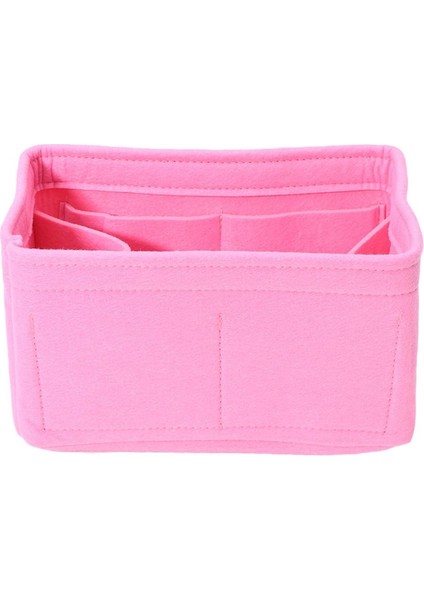 Pembe Tarzı M Boyutu Keçe Ekleme Çantası Makyaj Çanta Organizatör Seyahat Iç Çanta Taşınabilir Kozmetik Çantaları Depolama Tote (Yurt Dışından)