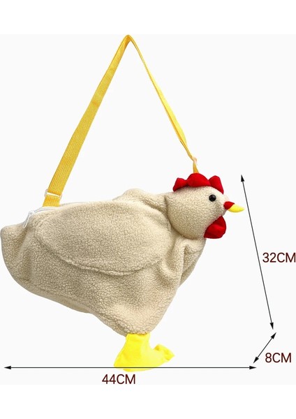 Bej Tarzı Peluş Crossbody Çanta Sevimli Cartooken Omuz Çantaları Parti Çalışma Seyahat Çantası Sevimli Bayanlar Kız Peluş Çanta Ana Kesesi (Yurt Dışından)