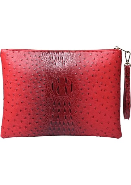 Kırmızı Küçük Stil Moda Büyük Gri Python Laptop Çantası Fermuarlı Debriyaj Kılıfı Çanta Timsah Devekuşu Zarf Bileklik Çanta Çanta (Yurt Dışından)