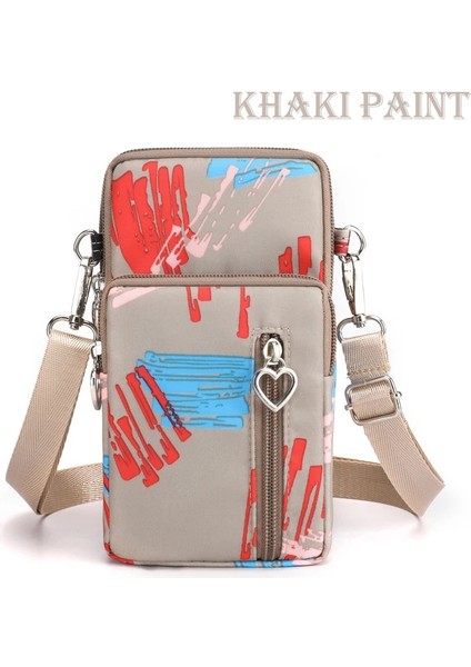 Haki Boya Stili Yeni Kadın Su Geçirmez Çanta Omuz Askısı Messenger Göğüs Çanta Cüzdan Çok Işlevli Cep Telefonu Çantası Sikke Çanta Kadınlar Için Çantalar (Yurt Dışından)