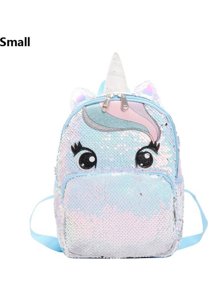 Küçük Gümüş Tarzı Karikatür Sevimli Sırt Çantası Kız Çocuk Okul Çantaları Sequins Unicorn Sırt Çantası Büyük Kawaoolbags Çocuklar Sırt Çantası Mochila Mujer (Yurt Dışından)