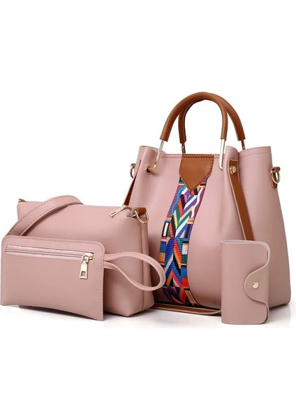 Pembe Stil Yeni Stil Tüm Maç Kadın Messenger Çanta Dört Bir Set Çanta Omuz Çantaları Moda Kompozit Çantalar (Yurt Dışından)