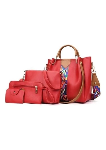 Pembe Stil Yeni Stil Tüm Maç Kadın Messenger Çanta Dört Bir Set Çanta Omuz Çantaları Moda Kompozit Çantalar (Yurt Dışından)