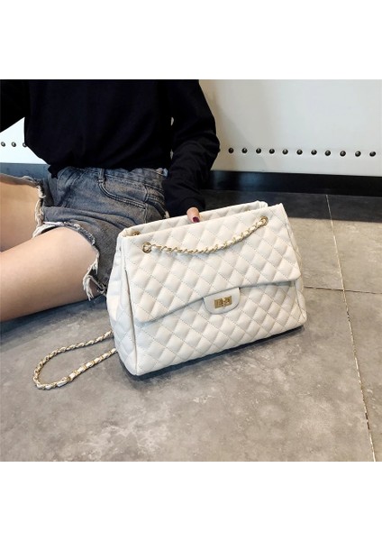 Kensen Shop Bej Tarzı 36X12X25CM Yüksek Li Kadın Pu Deri Omuz Çantası Moda Tasarımcısı Bayan Postacı Çantaları Yeni Lüks Kadın Büyük Kapasiteli Crossbody Çanta (Yurt Dışından)