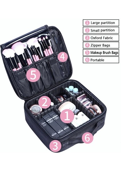 Pembe Tarzı Yüksek Li Makyaj Çantası Seyahat Kozmetik Çantası Kadın Taşınabilir Beauticia Kadın Makyaj Saklama Kutusu Tırnak Aracı Bavullar (Yurt Dışından) fırsatları