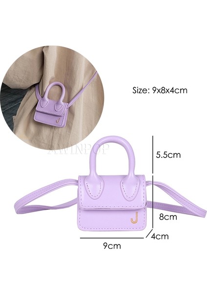 Kensen Shop Mor Tarzı Lüks Saplı Mini J Çanta Çantalar Çanta Kadın Tasarımcı Küçük Omuz Crossbody Çanta Kadın Ruj Çanta Kılıf (Yurt Dışından)