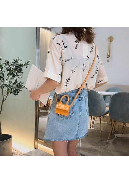 Kensen Shop Mor Tarzı Lüks Saplı Mini J Çanta Çantalar Çanta Kadın Tasarımcı Küçük Omuz Crossbody Çanta Kadın Ruj Çanta Kılıf (Yurt Dışından)