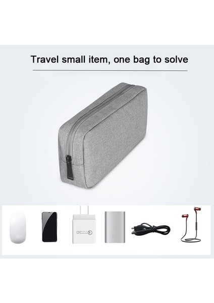 Gri Büyük Stil Klasik Çanta Kulaklık Için Kozmetik Bavul Organizatör Makyaj Çantası Kozmetik Kulaklıklar Tote USB U Disk Seyahat Kiti Saklama Çantası (Yurt Dışından) modelleri
