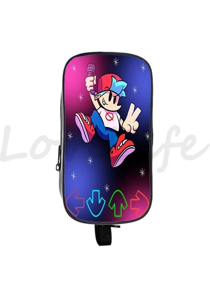 No.4 Tarzı 3D Video Oyunu Cuma Gecesi Funkin Kalem Kutusu Çocuklar Kalem Çantası Erkek Kız Çift Katmanlı Kalem Çantası Öğrenci Karikatür Kırtasiye Kalem Kılıfı (Yurt Dışından)