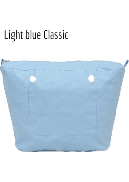 Light Blue Classic Style Tanqu Su Geçirmez Iç Astar Obag Ekleme Fermuarlı Cebi Klasik Mini Kanvas O Çanta Için Iç Cep (Yurt Dışından)