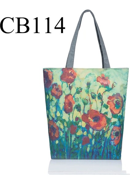 CB114 Stili Çin Moda Yaprak Çanta Kadın Omuz Çantası Çiçek Baskılı Polyester Yaz Plaj Çantası Günlük Kadın Alışveriş Çantası (Yurt Dışından)