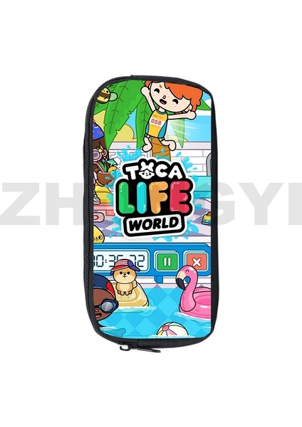 TOCA21 Stili Toca Boca Yaşam Dünya Oyunu Kalem Kutusu Anime Makyaj Kutusu Okul Malzemeleri Kırtasiye Depolama 3D Baskı Kılıfı Çanta Kozmetik Kılıfları (Yurt Dışından)