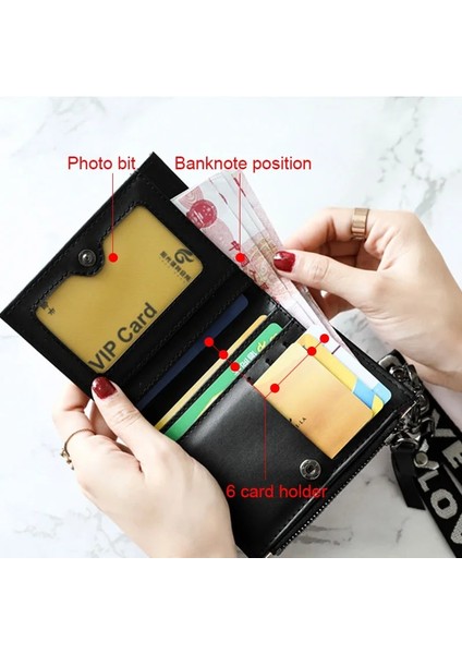 Pembe 2 Kayış Stili Moda Küçük Cüzdan Kadın Kısa Bileklik Ince Çantalar Bayanlar Para Çantası Kore Kadın Holografik Cüzdan Cüzdan Ince Vale (Yurt Dışından) indirimleri