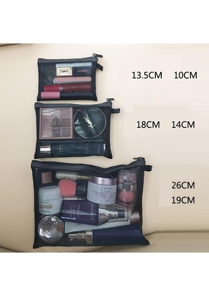 Büyük 26X19CM Stili Kadınlar Için Basit Moda Örgü Kozmetik Çantası Set Makyaj Çantası Ruj Çanta Seyahat Organizatör Makyaj Organizatör Kozmetik Kılıfı (Yurt Dışından)