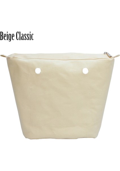 Beige Classic Style Tanqu Su Geçirmez Iç Astar Obag Ekleme Fermuarlı Cebi Klasik Mini Kanvas O Çanta Için Iç Cep (Yurt Dışından)