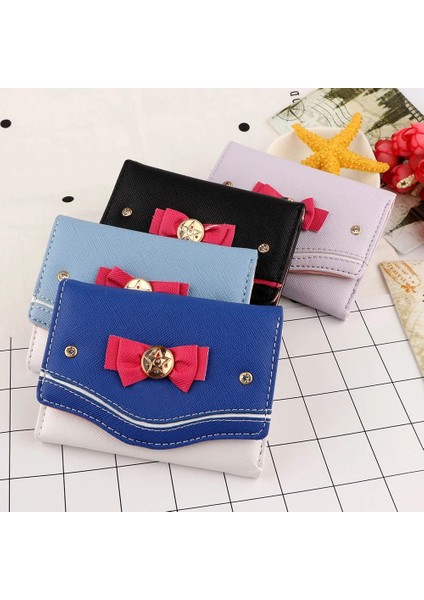 Gök Mavisi Tarzı Kadın Kısa Cüzdan Şeker Renk Yay Düğüm Debriyaj Çanta Moda Kız Sailor Moon Cüzdan Çanta Kart Sikke Çanta Yeni Popüler (Yurt Dışından) fiyatları