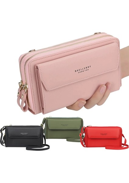 Kırmızı Stil Kadınlar Için Cüzdanlar Çanta Fermuar Çok Işlevli Organizatör Debriyaj Yüksek Kapasiteli Cep Telefonu Crossbody Para Cebi Kart Sahipleri (Yurt Dışından) fiyatları