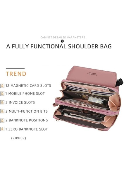 Kırmızı Stil Kadınlar Için Cüzdanlar Çanta Fermuar Çok Işlevli Organizatör Debriyaj Yüksek Kapasiteli Cep Telefonu Crossbody Para Cebi Kart Sahipleri (Yurt Dışından) indirimleri