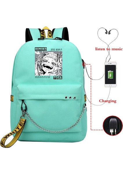 GN-HIMIKO23H Stili My Hero Academia Himiko Toga Laptop Sırt Çantaları Japonya Anime Okul Çantası My Hero Academia Anime Sırt Çantaları Okul Gençler Kızlar Için (Yurt Dışından)