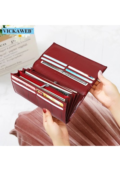 Mavi Cüzdan ve Kutu Stili Ücretsiz Hediye Hakiki Deri Kadın Cüzdanı Manyetik Çile Kadın Uzun Çanta Bayan Bozuk Para Cüzdanları Moda Cüzdanlar Kadın Para Cüzdanı (Yurt Dışından) indirimleri