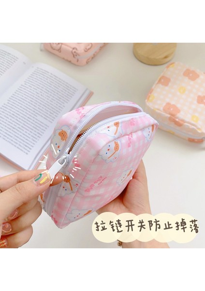 E Stili Seyahat Kawaii Kozmetik Saklama Çantası Kızlar Için Sevimli Ayı Tavşan Tampon Hijyenik Ped Kılıfı Mini Makyaj Kulaklık Sikke Çeşitli Eşyalar Çanta (Yurt Dışından) indirimleri