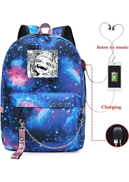 GN-HIMIKO23H Stili My Hero Academia Himiko Toga Laptop Sırt Çantaları Japonya Anime Okul Çantası My Hero Academia Anime Sırt Çantaları Okul Gençler Kızlar Için (Yurt Dışından)