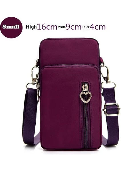 Küçük Mor Tarzı Mini Cep Telefonu Çantası Kadın Çantası Crossbody Omuz Askısı Postacı Çantaları Çok Kartlı Sikke Cüzdan Çanta Çantalar Kadınlar Için Kılıf (Yurt Dışından)