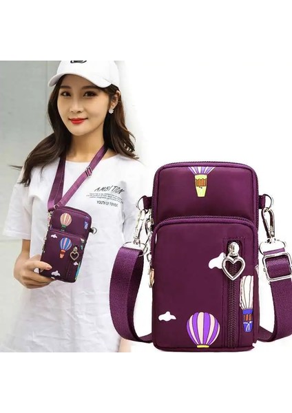 Küçük Mor Tarzı Mini Cep Telefonu Çantası Kadın Çantası Crossbody Omuz Askısı Postacı Çantaları Çok Kartlı Sikke Cüzdan Çanta Çantalar Kadınlar Için Kılıf (Yurt Dışından) modelleri