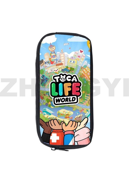 TOCA18 Stili Toca Boca Yaşam Dünya Oyunu Kalem Kutusu Anime Makyaj Kutusu Okul Malzemeleri Kırtasiye Depolama 3D Baskı Kılıfı Çanta Kozmetik Kılıfları (Yurt Dışından)