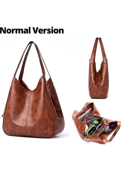 Artı Siyah Stil Claolid Tote Çanta Kadın Yumuşak Pu Deri Omuz Çantası Kadın Vintage Hobi Çanta Kadın Kolu Çanta Kadın Crossbody Çanta (Yurt Dışından)